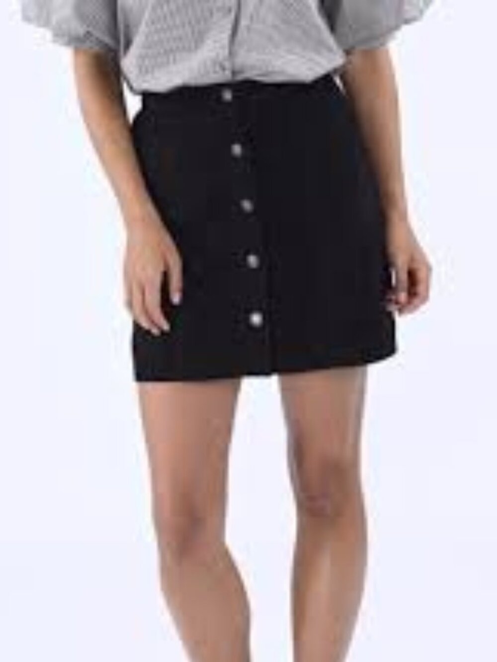 Harlow Black Cotton Velvet Skirt